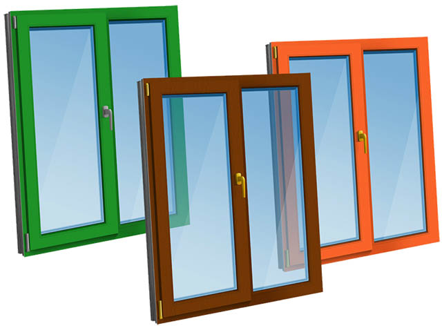 Цветные пластиковые окна - коричневые, серые по доступной цене фото